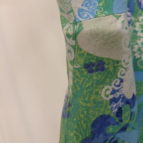 Napa Valley Sz 1X  Linen / Rayon Floral  Button Down Shirt - Picture 6 of 8